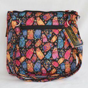Laurel Burch Cat Quilted Crossbody Handbag